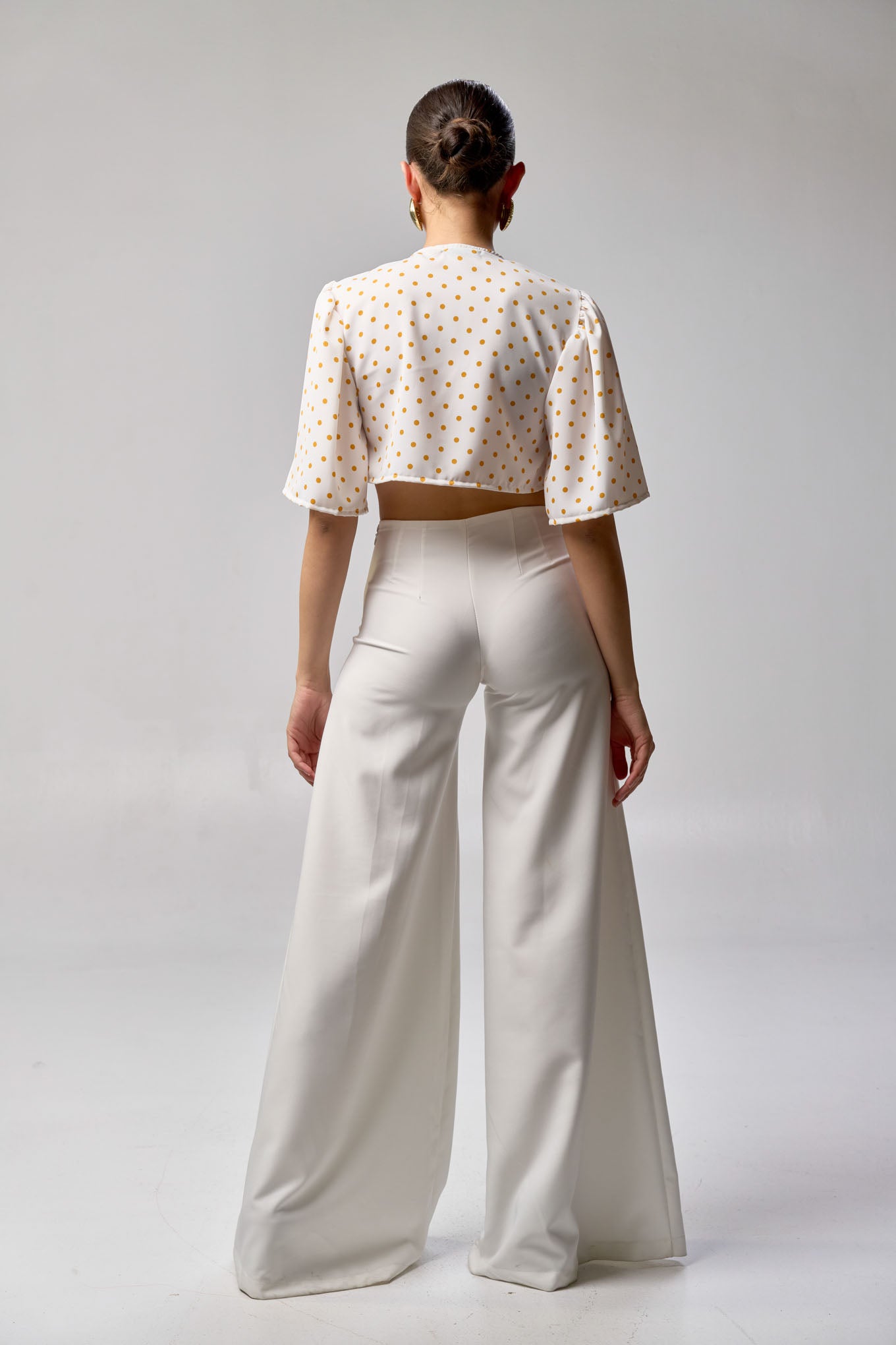 Camisa Julia Blanca Lunar Naranja