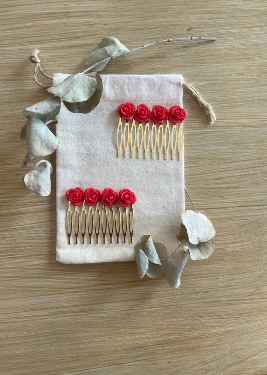 Peinas Rosas rojo