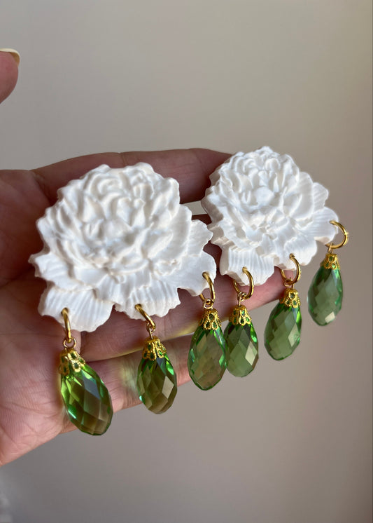 Pendientes clavel verde