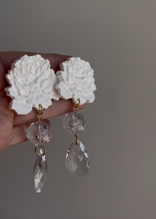 Pendientes Clavel Cristal