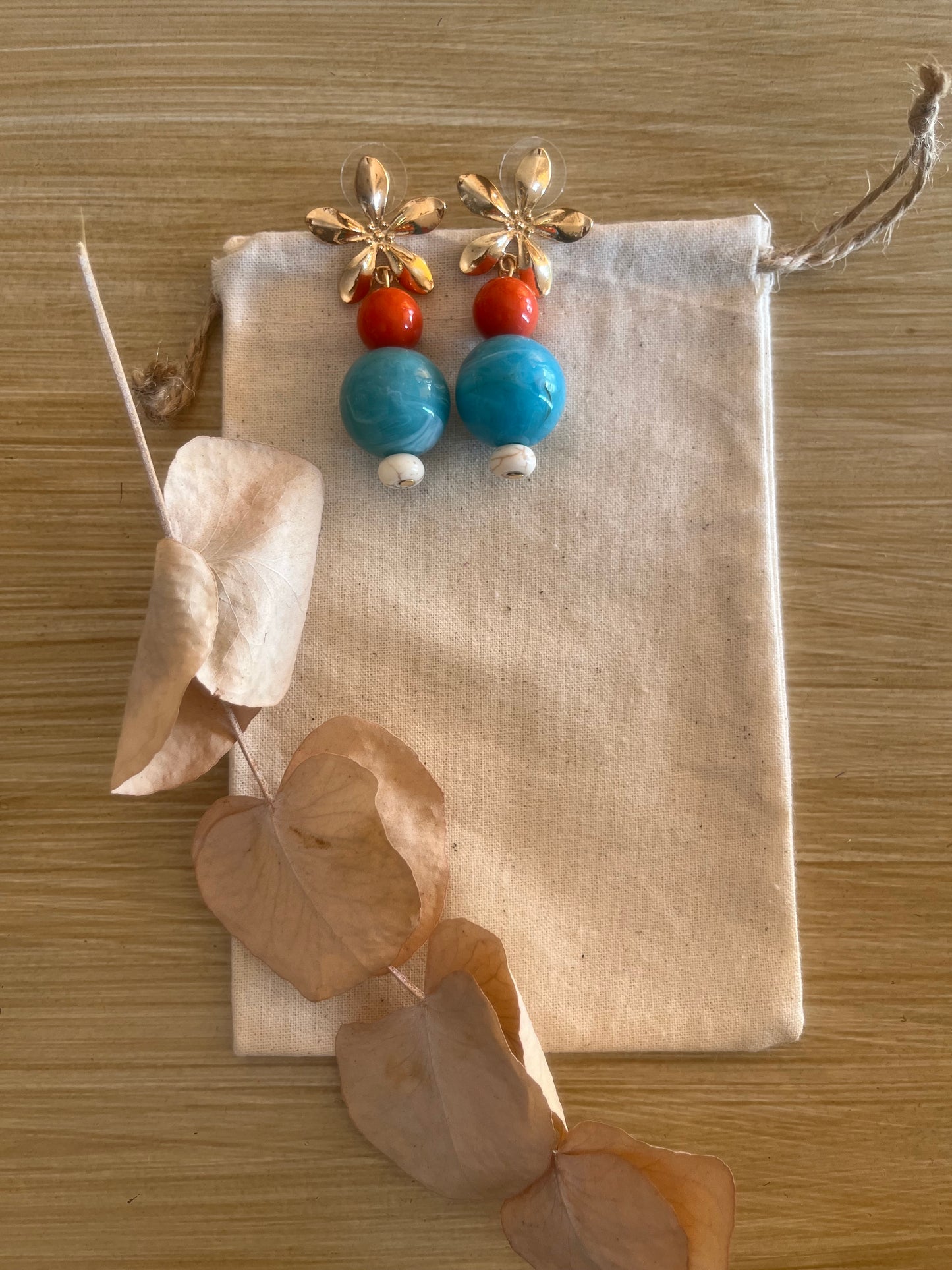 Pendientes Jazmín turquesa