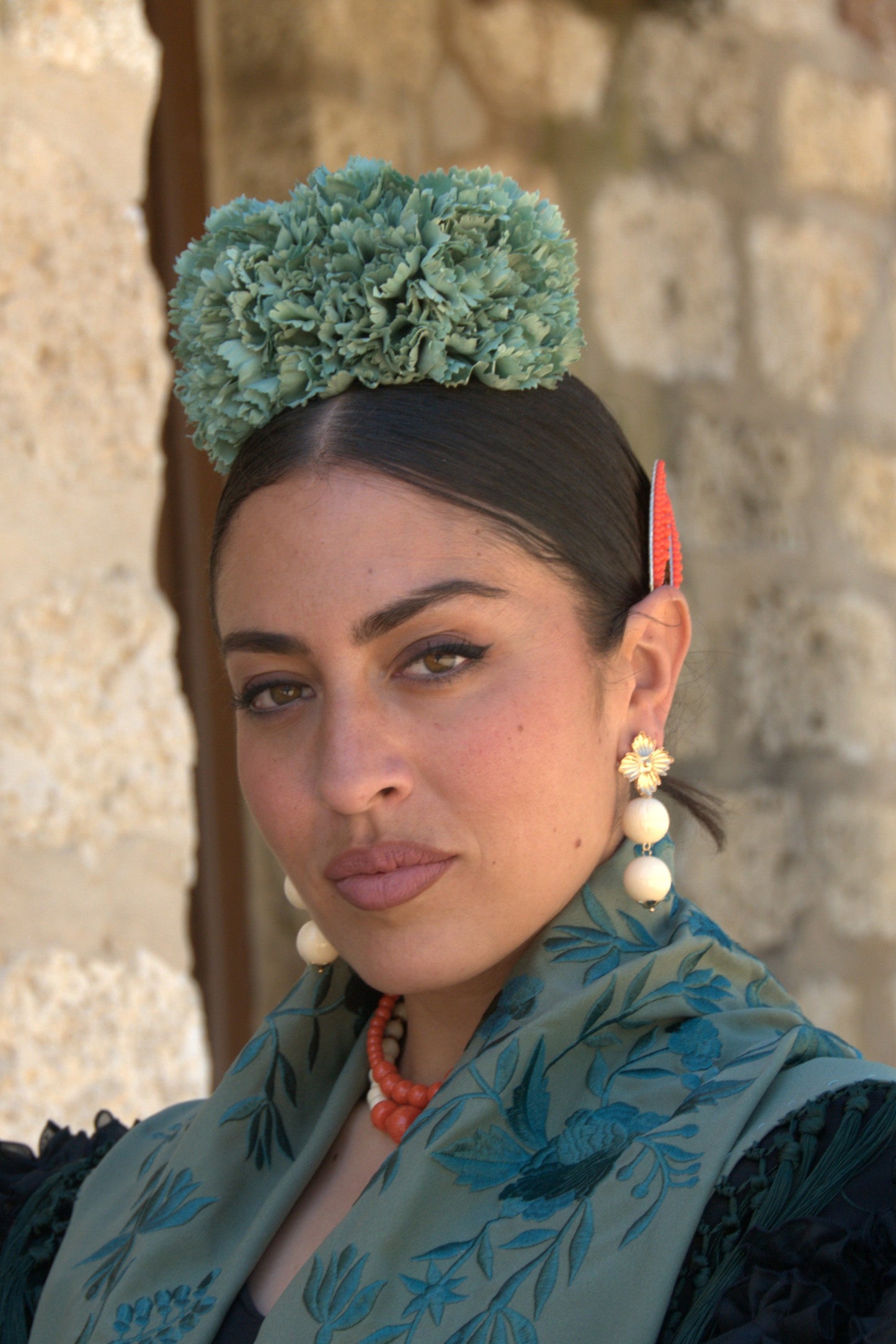 Ramillete claveles verde
