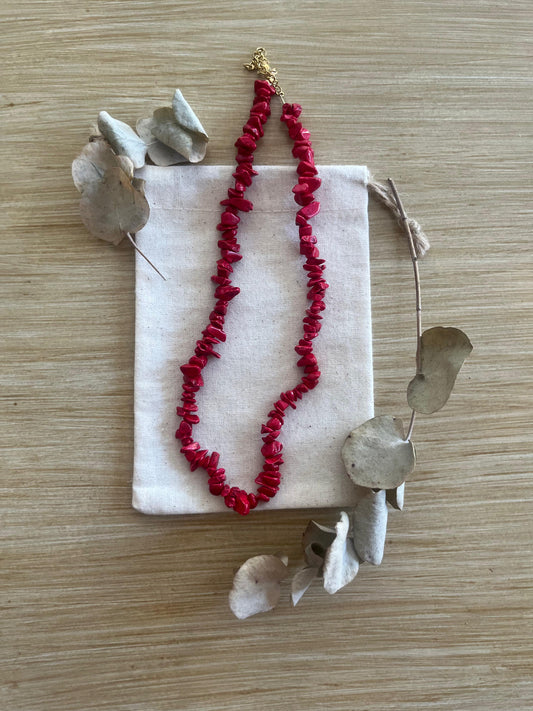 Collar Corales Rojo